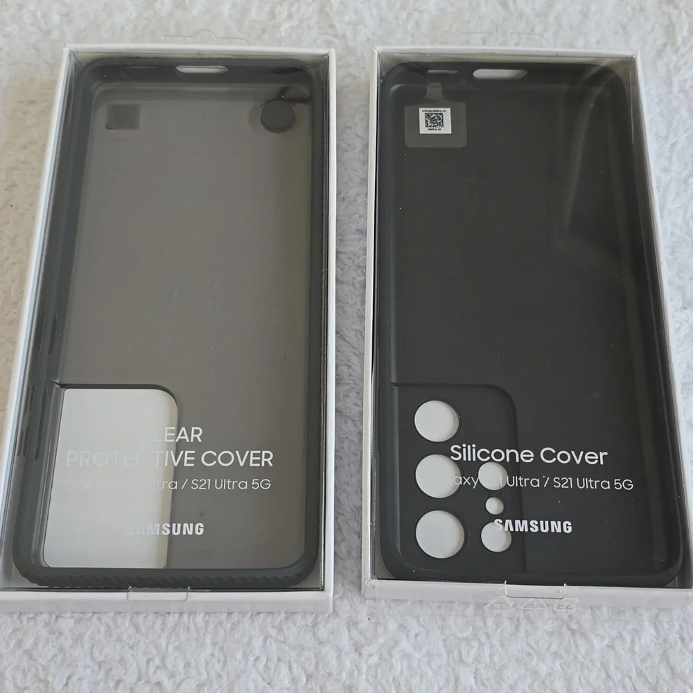 Original Samsung Clear protective/silicone cover s21 ultra/5G Black & gray